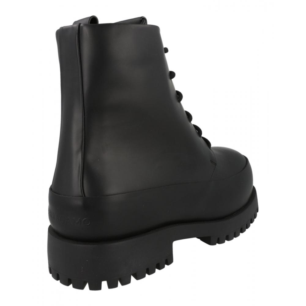 Salvatore Ferragamo Fede Combat Boots Black