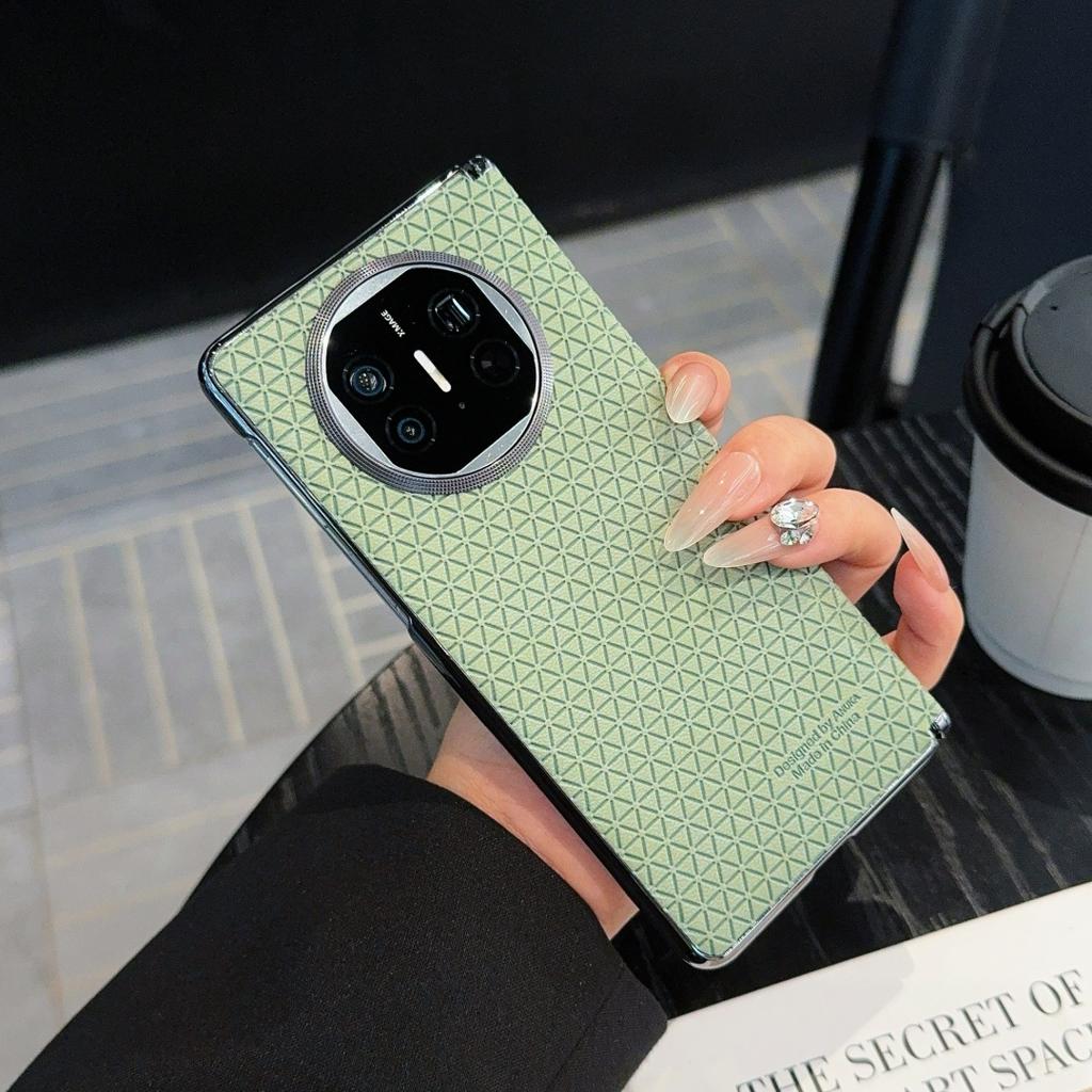 For Huawei Mate X7/X6/X5/X3 Case Cube Central Axis Luxury PU Leather Magnetic Wireless Charging Protective Back Cover Shell