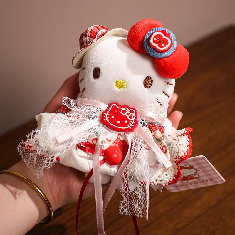 Hellokitty Plush Toys 15Cm Kitty Cat Stuffed Pendant Keychain Kawaii Toys Hobbies Collection Decor Toys Adorably Birthday Gifts