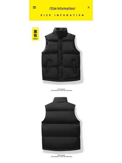 Men's Autumn/Winter Cross-Collar Thick Cotton Down Vest - Warm, Sleeveless, Hot Seller