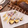 6Pcs Dinnerware Set Stainless Steel Tableware Mirror Dinner Silver Cutlery Set Knife Dessert Fork Spoon Flatware Kitchen Set