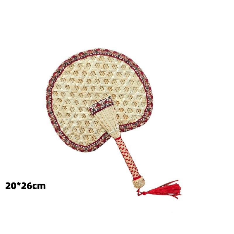 

Chinese Hand Fan Traditional Hand Woven Natural Wheat Straw Leaf Round Fan Eco Friendly Durable Lightweight Fan for Home Decor and Daily Cooling