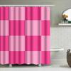 Modern Bathroom Decor: Beautiful Pink Checkered Shower Curtain Set for Bathtub Area Perfect Home Decoration Item (Set Includes 1