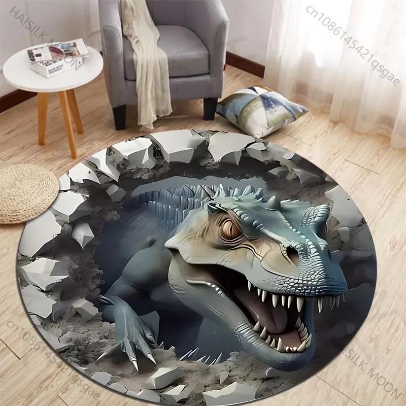 

Круглый ковер с 3D динозавром HD – Детский ковер для спальни или гостиной – Нескользящий коврик, Декор для игровой комнаты в теме динозавров Diameter 90cm(35in)