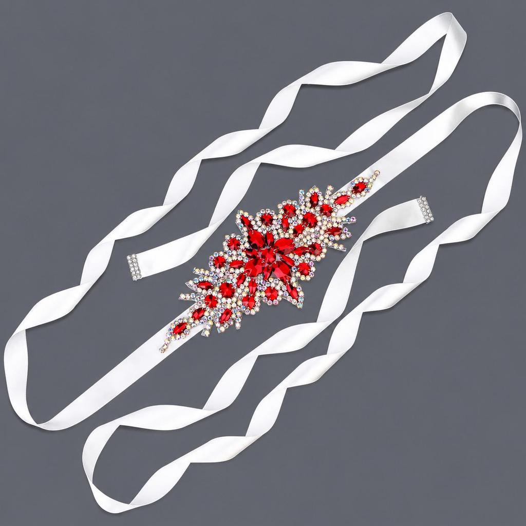 Elegant Silver Rhinestone Wedding Belt – Versatile High-End Dress Accessory for Fashion Shows and Performances