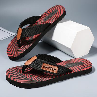 2025 Spring New Non-slip Wear-resistant Breathable Fashion Webbing Flip-flops Men's Shoes Color Matching Shoes