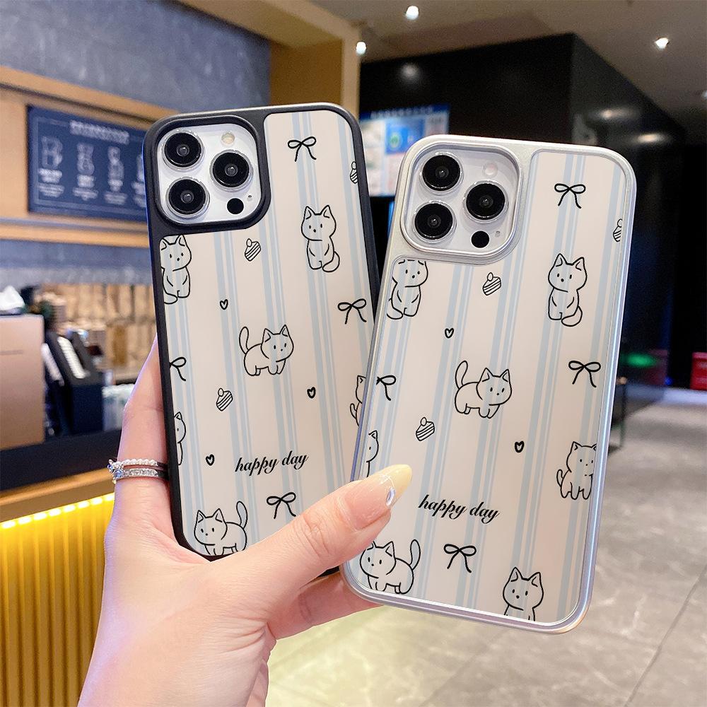 Isn't the wind soft cute lines cat iPhone mobile phone case apple 14 matte bare metal feel 17pro cute anti-drop