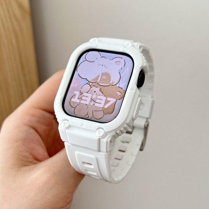 Cinturino per Apple Watch Ultra 49mm 45mm 44mm 41mm 40mm Cinturino in silicone per Iwatch Serie 8 7 6 Se 5 4 Bracciale con copertura protettiva