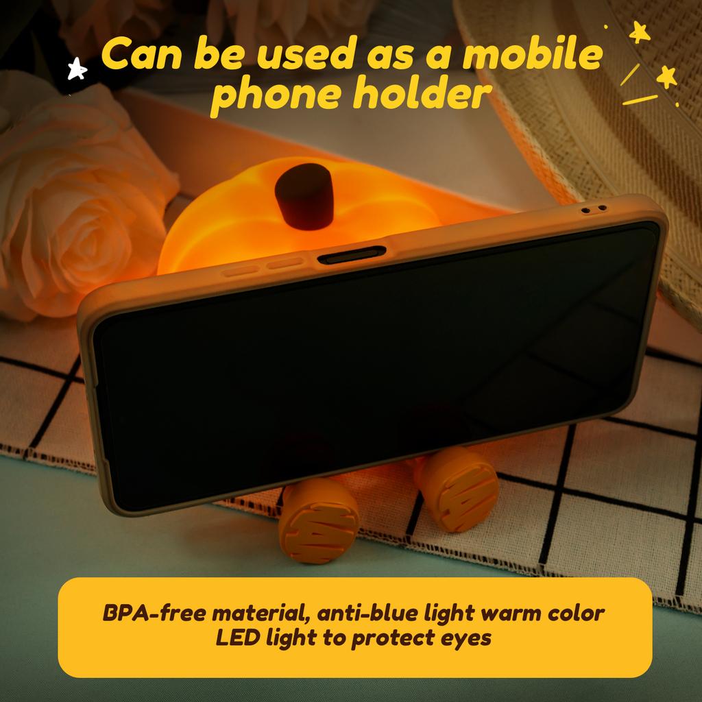 Pumpkin Night Lights Silicone Pumpkin Night Light Non Slip Night Light Multi Functional Night Light Mobile Phone Stand