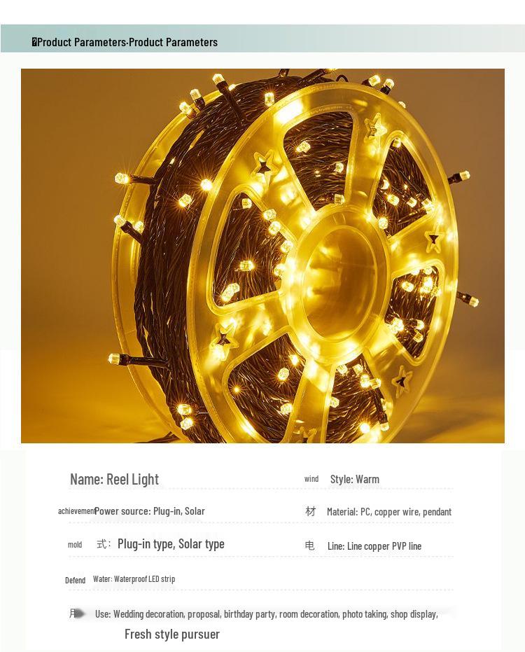 Popular Black Wire LED Starry String Lights for Camping, Picnic, Festival, and Christmas Decorations