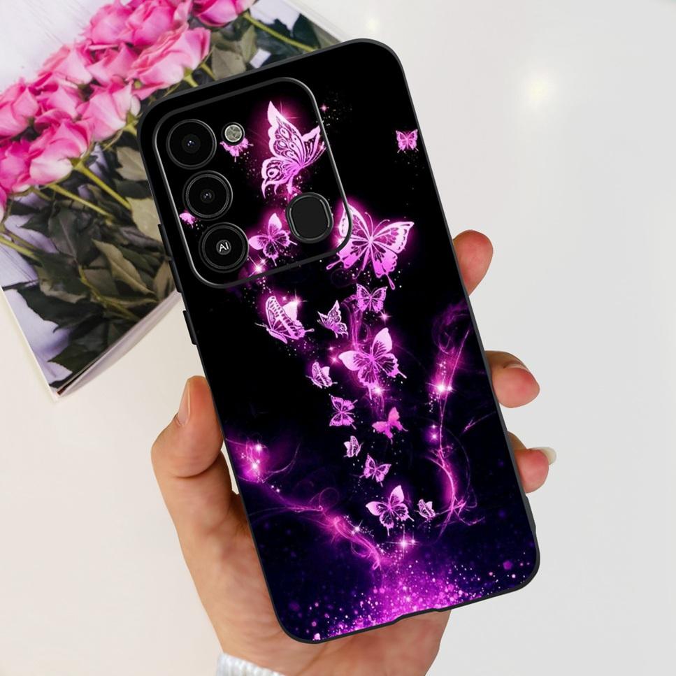 For Tecno Spark GO 2022 Case KG5 Soft Silicone Cute Cat Phone Cover For Tecno SparkGO 2022 6.52" Luxury Love Flower Cases Funda
