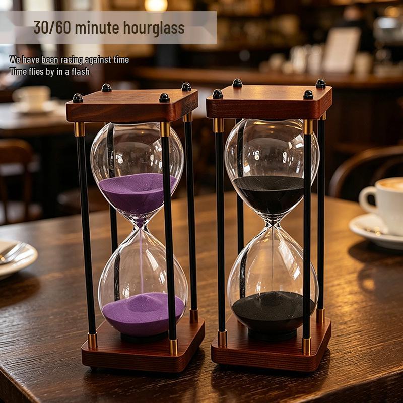 Retro Glass Hourglass Timer - 30 or 60 Minutes Desktop Ornament, Perfect for Graduation Gifts