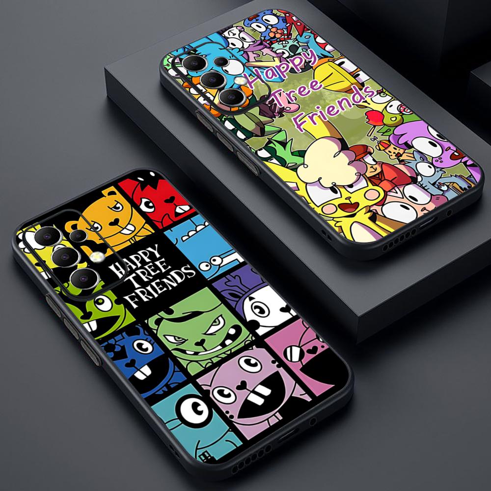 happy tree friends Phone Case For Samsung Galaxy A56 A16 A36 A26 A06 A55 A54 A15 A35 A25 Soft Black