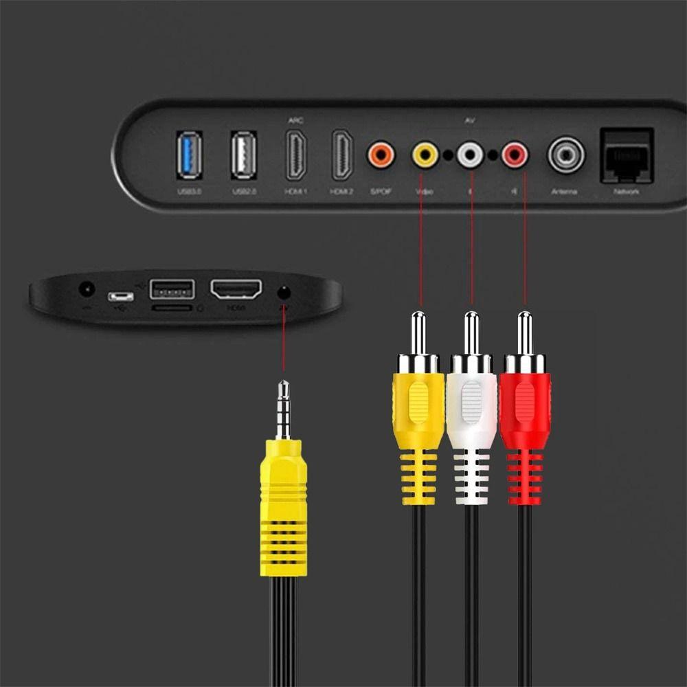 Stereo 3.5mm Cable 3 RCA Female 3.5mm to Cable Portable 3.5mm Aux Male  Video and Audio