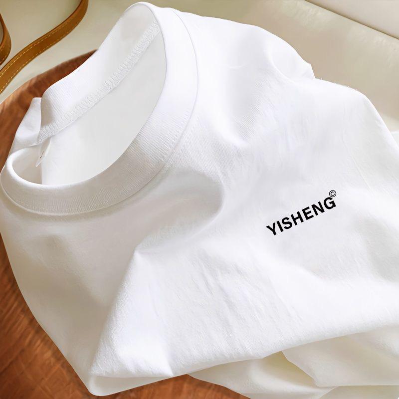 

Women s European Style White Cotton T-Shirt - 2025 Summer Short Sleeve Trendy Top 2XL