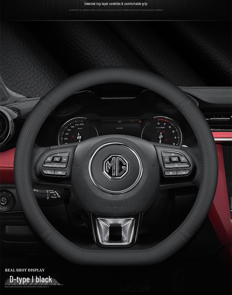Premium Cowhide Leather Steering Wheel Cover for MG6/Pilot HS/5 and Roewe ZS/3SW
