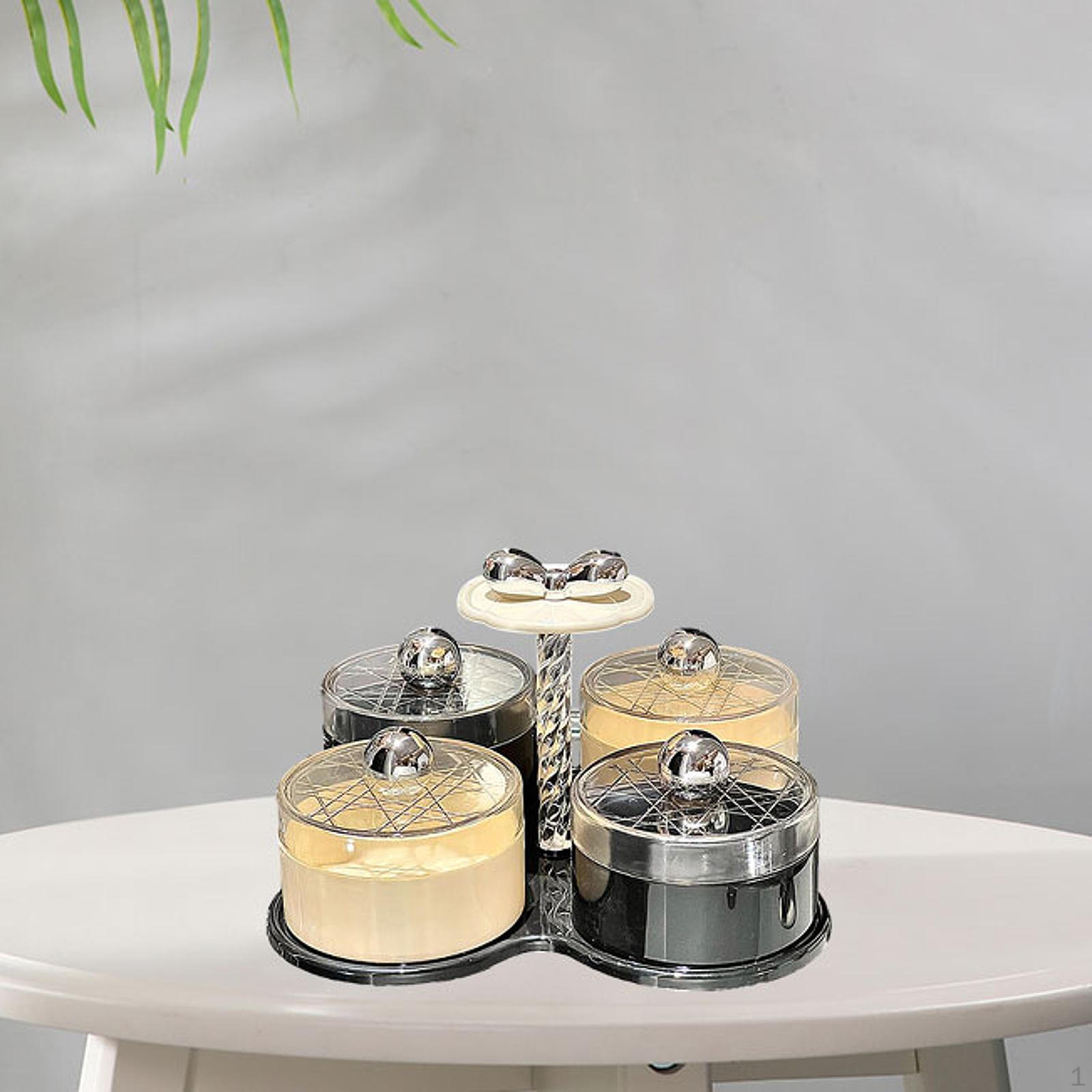 

Разделенный поднос для закусок, многофункциональное блюдо для закусок, вращающийся контейнер для хранения Cream Black