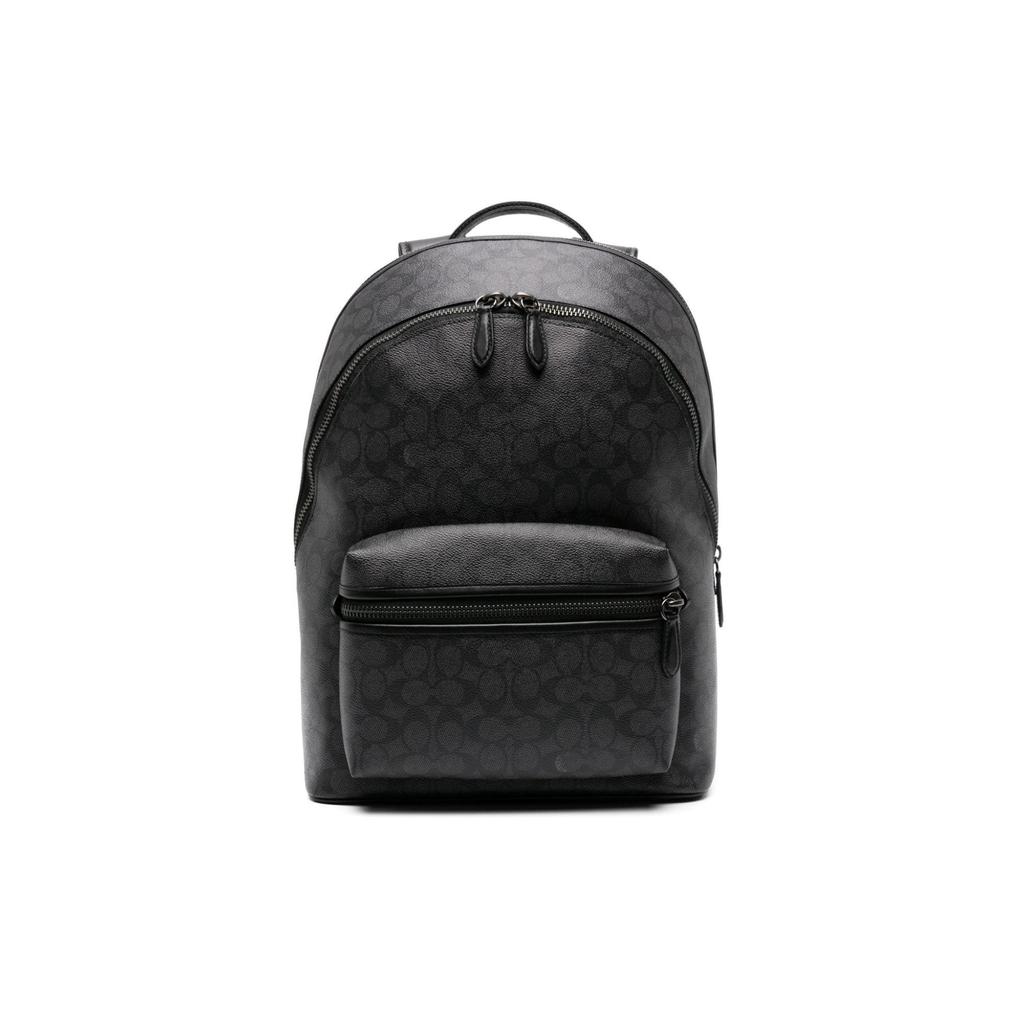 COACH Charter Artificial Leather Coated Canvas Backpack Large Men's Charcoal Gray CP159-CHR