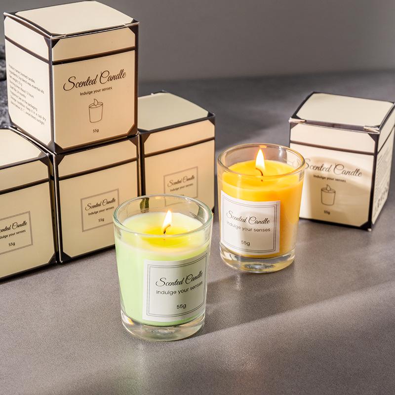Cross-Border Aroma Candle: Long-lasting Soy Wax In Glass Cup for Home and Hotel Use