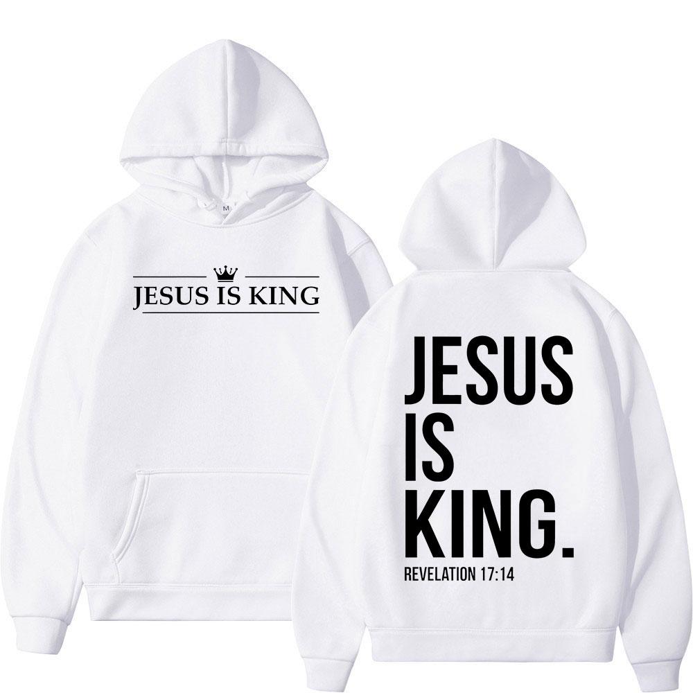 Ježíš je král Křesťanské biblické verše Mikiny Pánské Dámské Oblečení Móda Harajuku Mikiny Fleece Ležérní Oversized Pulovry