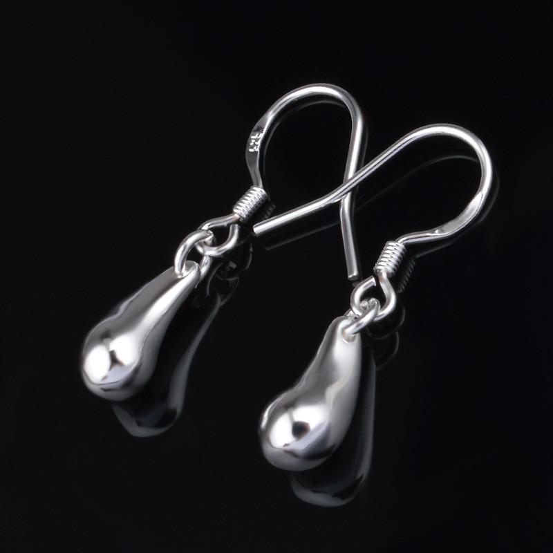 925 Sterling Silver Water Droplets Raindrops Drop Earrings For Woman Wedding Engagement Party Fashion Charm JewelryGood product