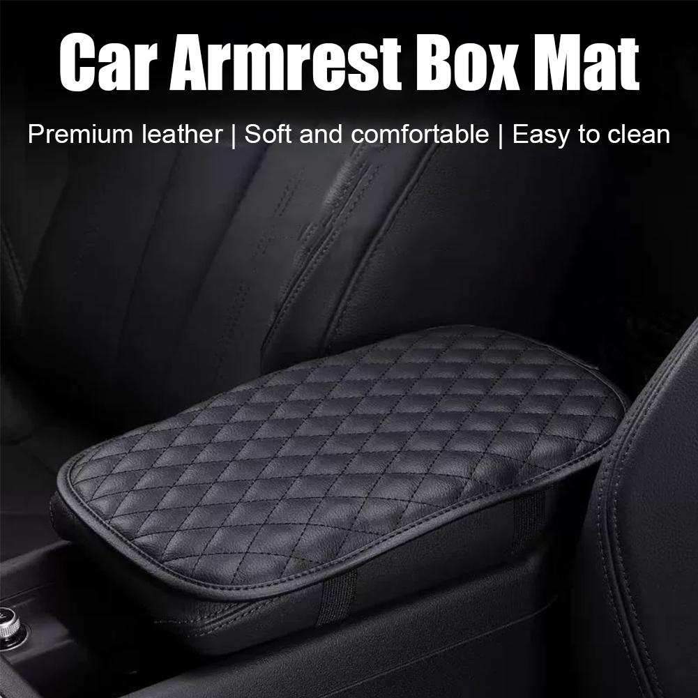 PU Leather Car Armrest Cushion Center Console Box Pad Arm Rest Cushion Waterproof Automotive Interior Universal Accessories