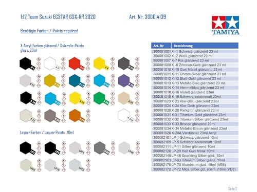 Tamiya 1/12 Motorcycle Series No.139 Team Suzuki Ecstar GSX-RR '20 Plastic Model 14139
