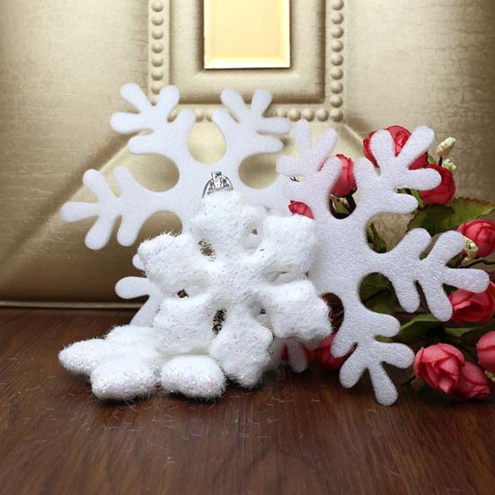 1 Set Christmas Snowflake Foam White Color Increase Atmosphere Xmas Tree Hanging Pendant Home Office Decor for Gift