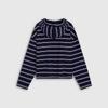 GAP Women's Logo Striped Henley Hooded Knit Top