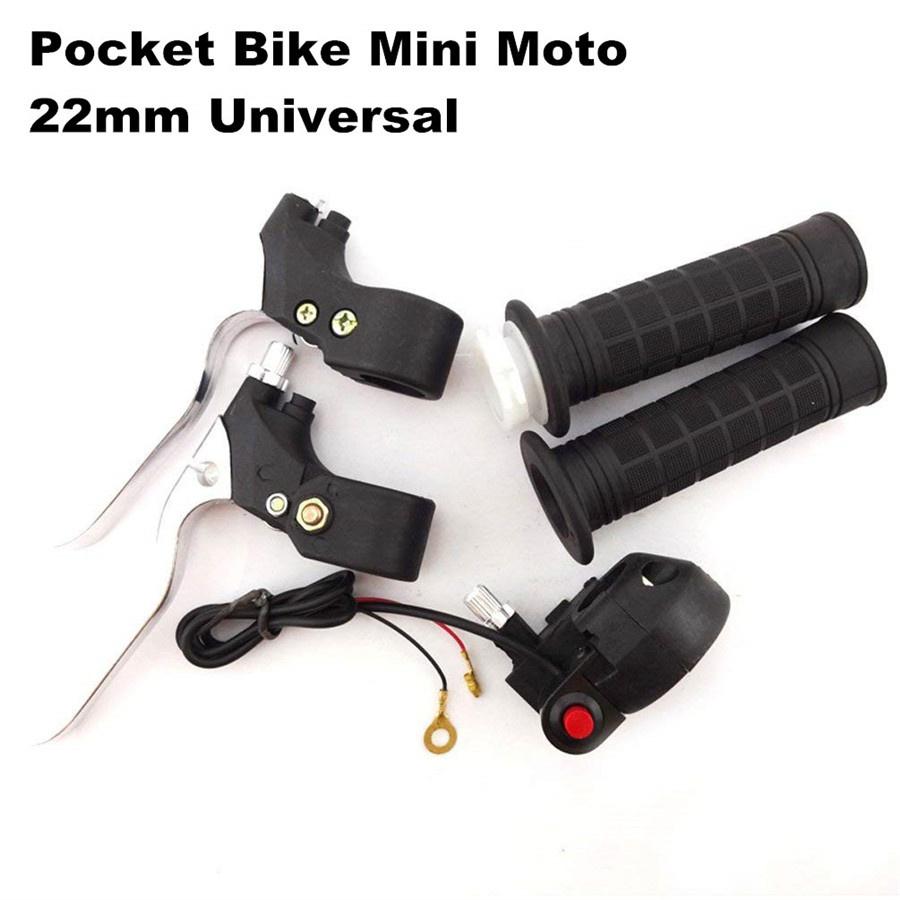 Pocket Mini Bike Hand Grips Kill Stop Switch Twist Throttle Brake Levers Set 2 Stroke ATV Quad Go Kart Dirt Bike Motorcycle