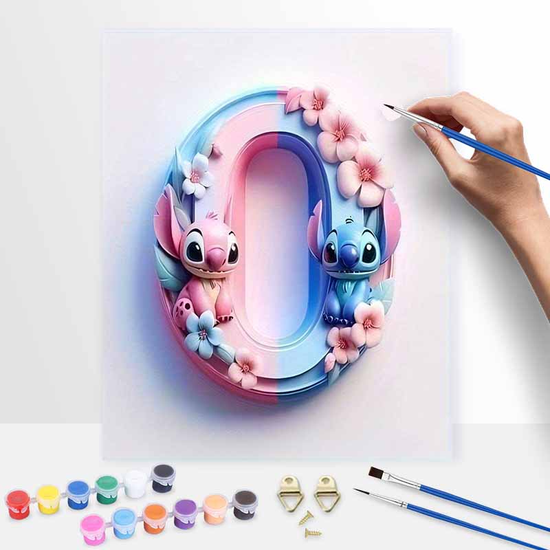Disney Stitch Angel Painting Kit Home Decor Craft Perfect Gift Idea for Adults & Teens Fun DIY Activity 20x30cm