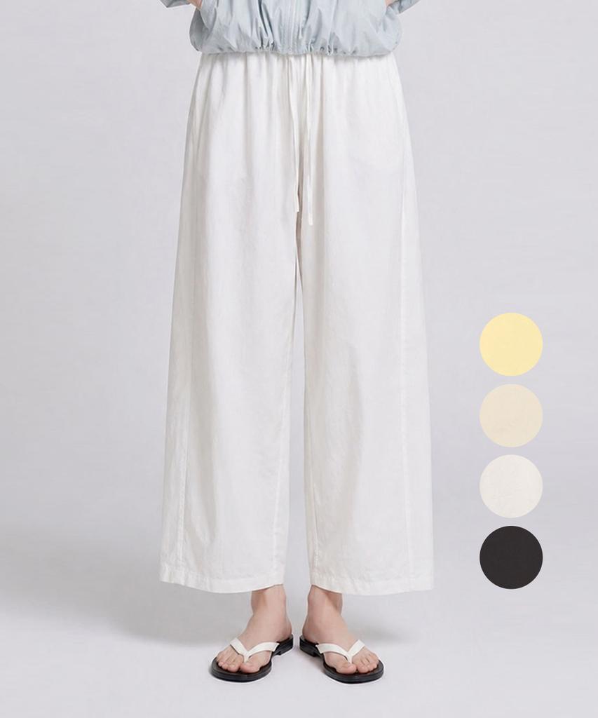 KIM YOUNG JOO GOLF Summer Semi-Wide Length Daily Women'S Elastic Cotton Pants Kqmlsl62