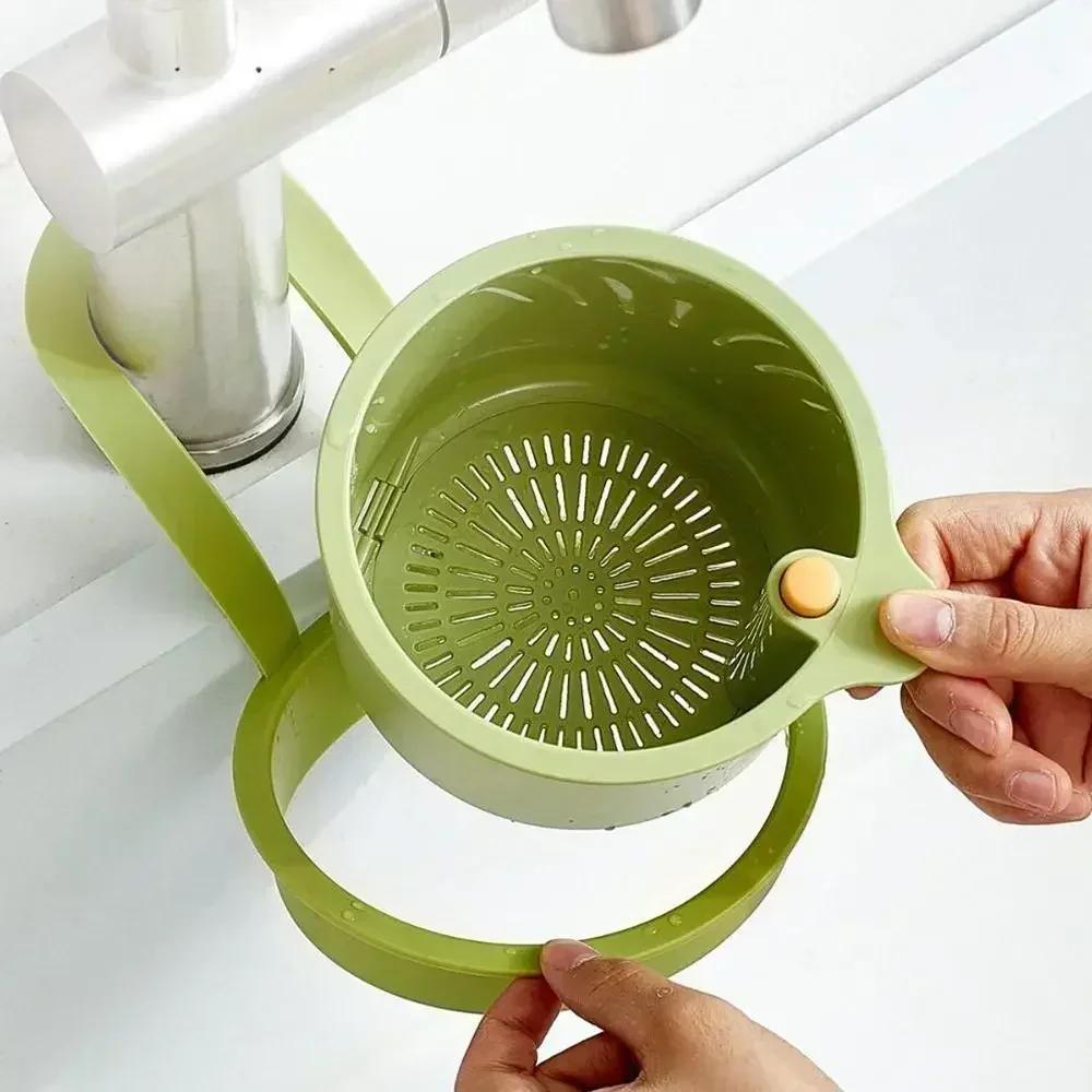 Push-type Kitchen Sink Filter Basket Anti-leakage Separate Drain Bowl Filter Basket Sink Storage Rack Hanging Bag Grid Racks