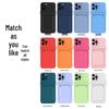 Etui z uchwytem na karty iPhone 17/16 Pro Max, Silikonowe etui Apple 15 Pro w bloku kolorów na iPhone 13/12.