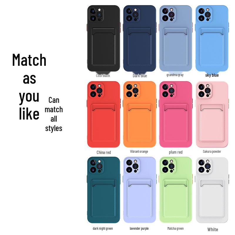 IPhone 17/16 Pro Max Kartenhalter-Hülle, Apple 15 Pro Colorblock Silikonhülle für iPhone 13/12.