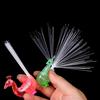 LED Peacock Finger Ring Lights Fiber Optic Lamp Change Color Intelligence Toys for Children Gift