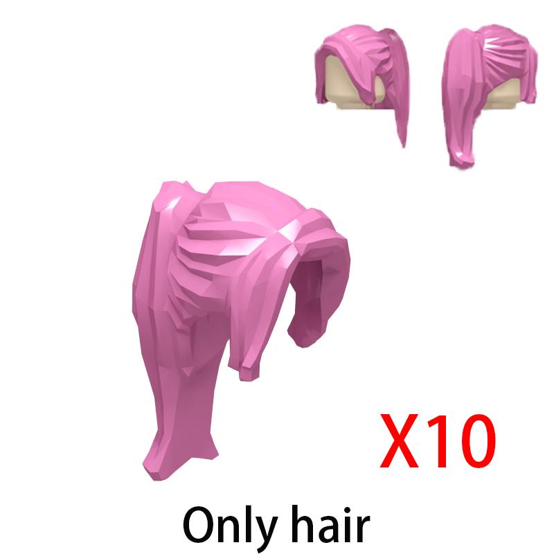 MOC Stad Bouwstenen Figuur Lichaamsdelen Creatieve Accessoires Meisjes Haar Politiehoed Sjaal Baard Rugzak MOC Bakstenen Speelgoed T02 rood