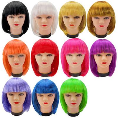 Dames pony korte bobo-stijl cosplay haarstukje periwig feestpruik