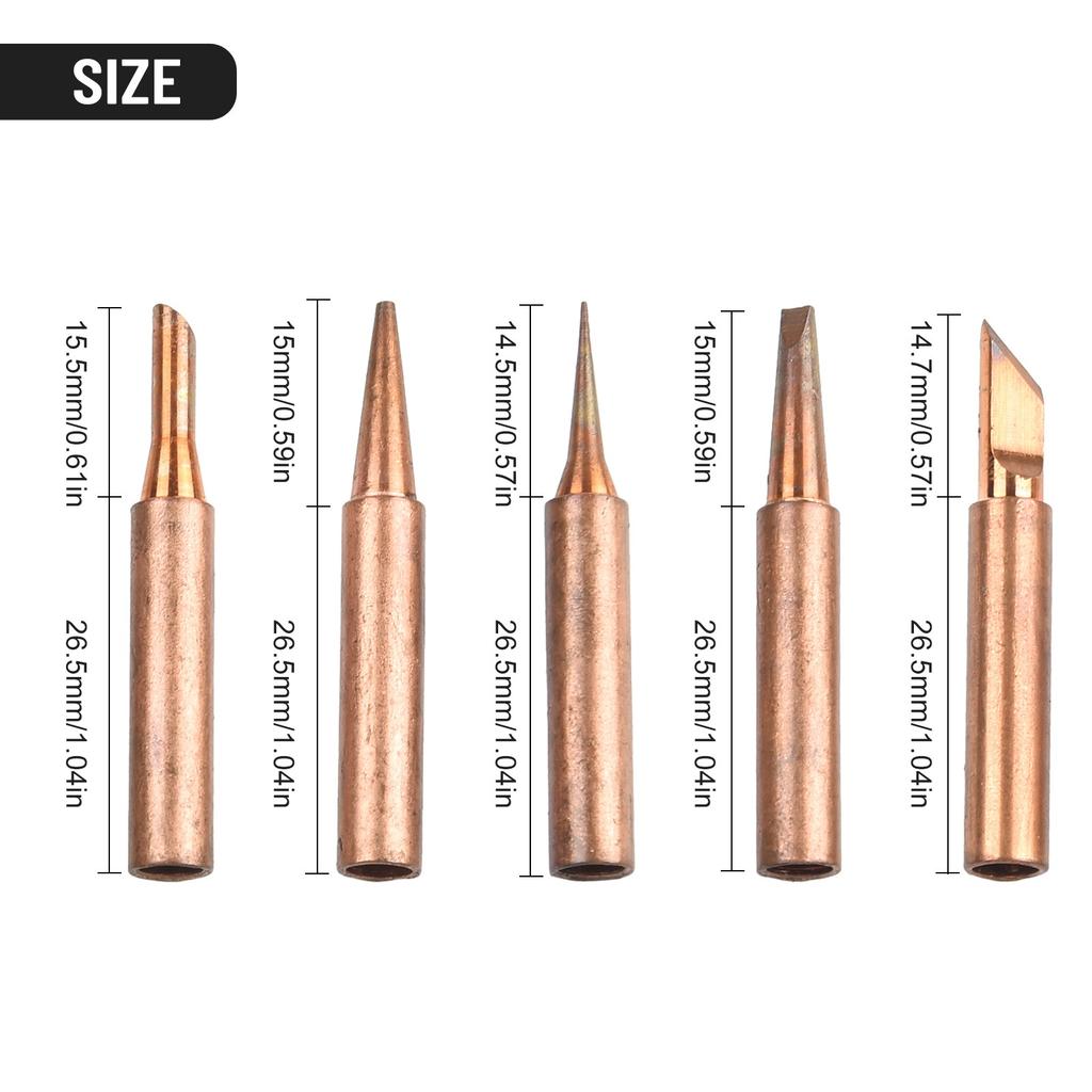 5pcs Soldering Iron Tips Accessories Copper Iron Tip