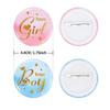 10 Baby Baptism Party Badges with Team Boy/Girl Footprint Emblems, Suitable for Birthday Parties and Baby Shower Decorations