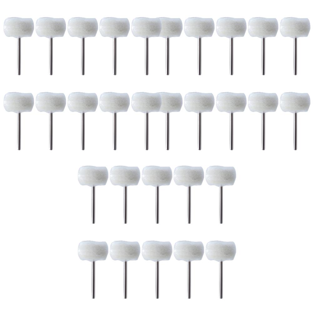 10/20/30Pcs 3mm Felt Grinding Sanding Head Mini Polishing Brush for Dremel Dril Jade Abrasive Buffing Wheel Shank Cotton Thread