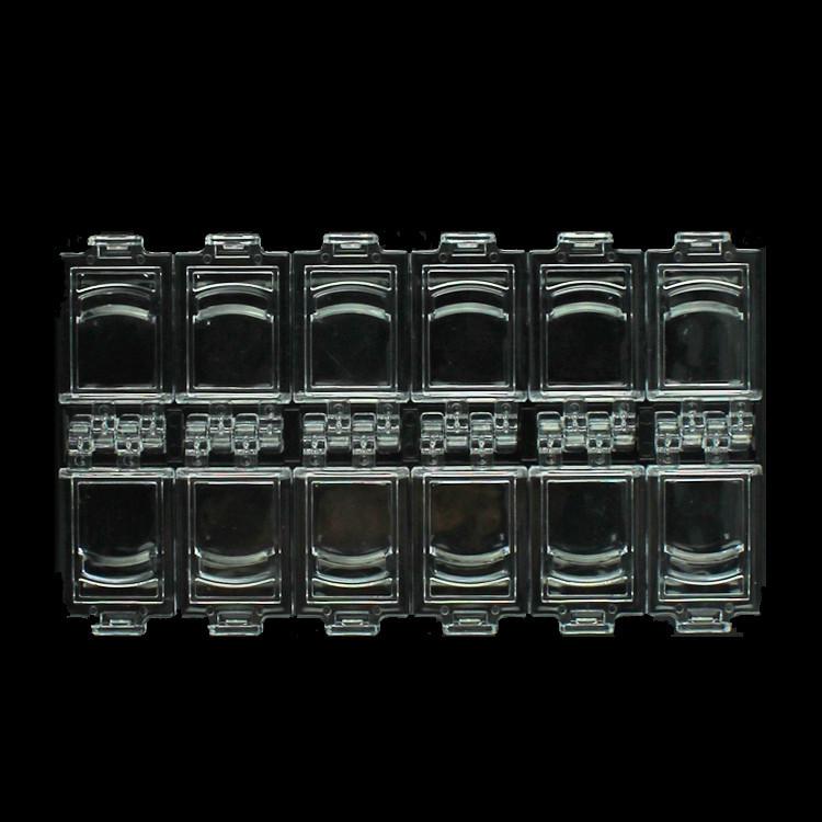 Pudełko do przechowywania cyrkonii do zdobienia paznokci z 12 niezależnymi wieczkami