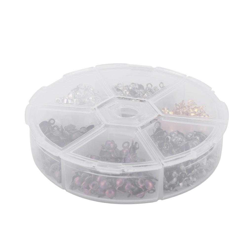 360pcs/box 6 Colors 5mm Calottes End Crimps Beads Tips Jewelry Finding Making Kit