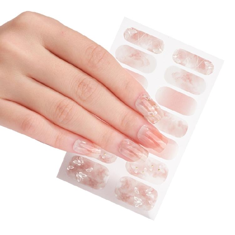 14 шт./лист, разноцветные самоклеящиеся наклейки для ногтей, акриловые полоски для ногтей, наклейки для ногтей, женские полоски для ногтей