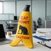 1/2Pcs Cat Vomit Caution Sign Banana Peel Cat Vomit Warning Sign Home Office Mini Table Sign Humorous Decoration Animal Lovers Gift