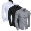 Sommer männer Slim Klassische Stehkragen Hemd Persönlichkeit Nähte Trendy männer Strickjacke Unten Shirt Top