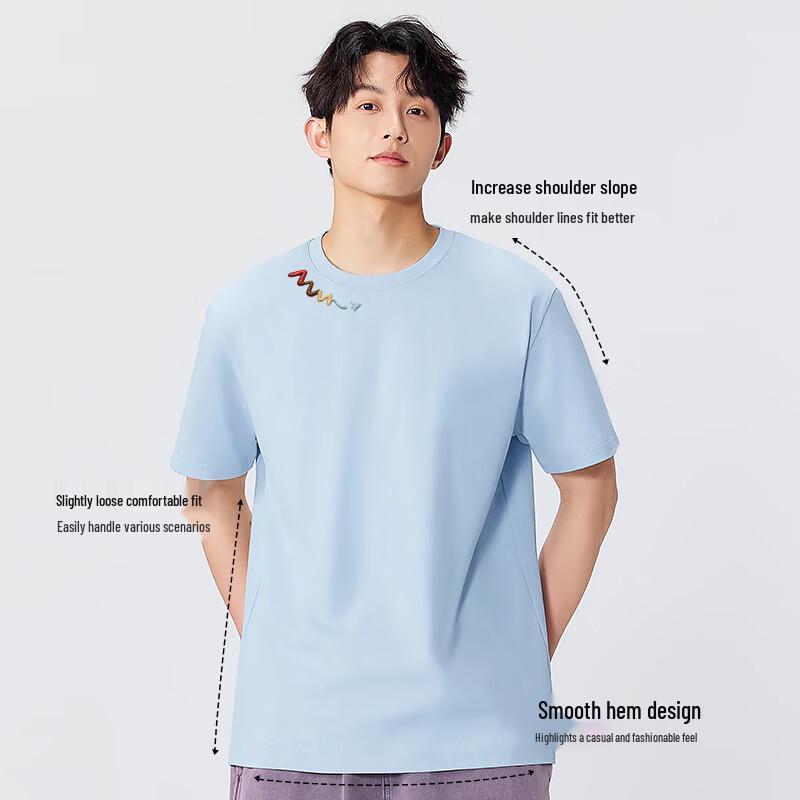 MINISO Men's Pure Cotton Printed Short Sleeve T-Shirt 2-Pack