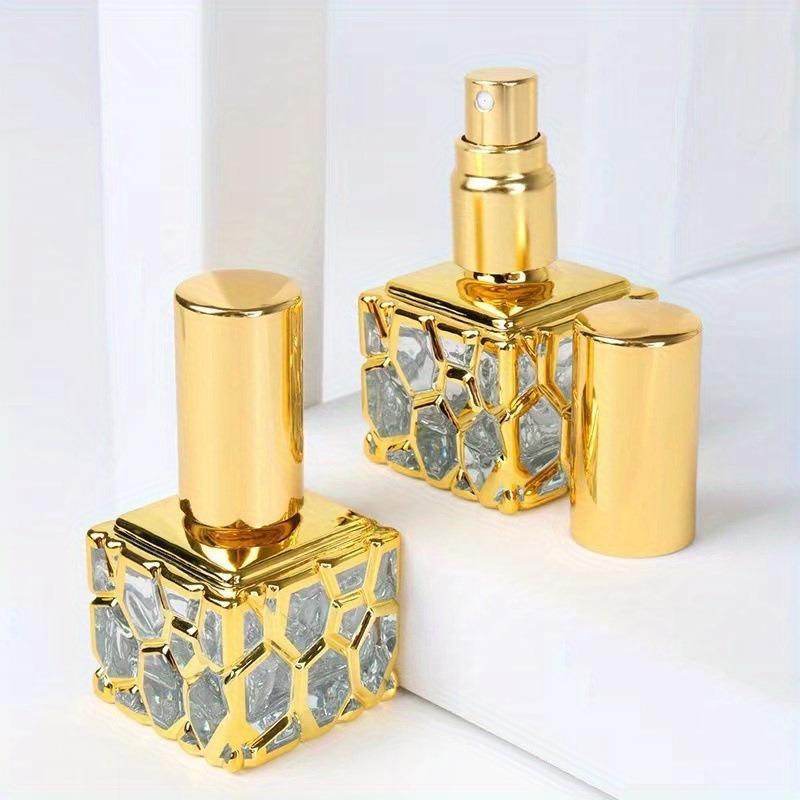 

2pcs/set 10ml Refillable Golden Essential Perfume Bottle Glass Roll-On Essential Oil Bottle Cosmetics Container Spray Bottle