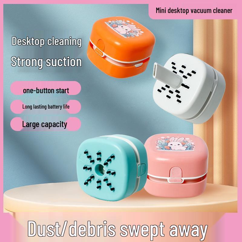 

Перезаряжаемый беспроводной мини-настольный пылесос для клавиатуры и карандашной стружки Rechargeable - Cartoon оранжевый