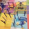 3PCS/Set Plastic Outdoor Sports Model Yellow&Blue Scale Gym Accessories Mini Sand Table Model  Gift